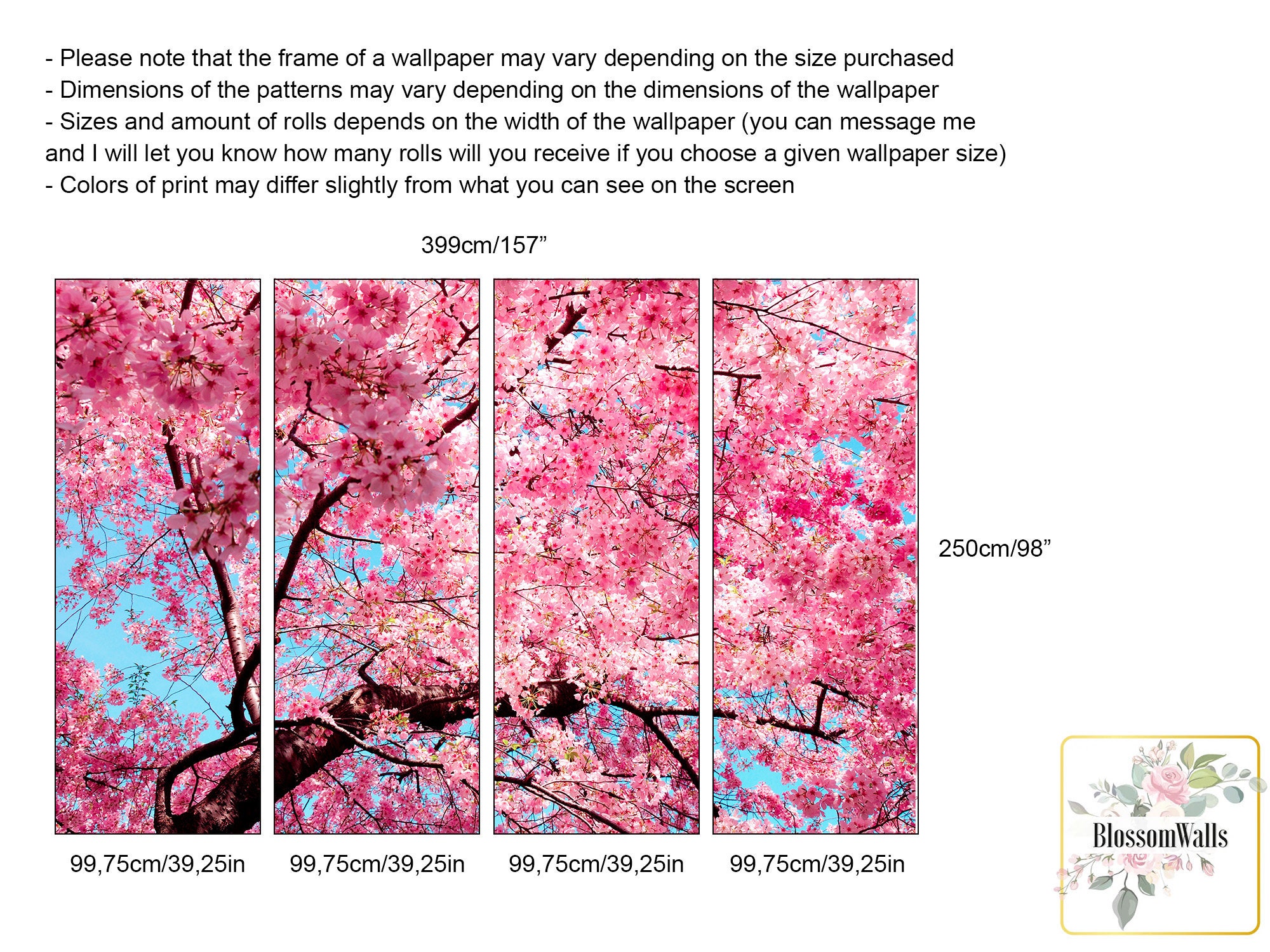 Cherry Blossom Wallpaper, Wall Mural [peel and Stick (self