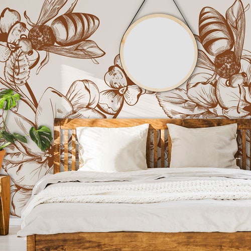 Bee Wallpaper Peel and Stick Wallpaper Self Adhesive Wallpaper - Etsy