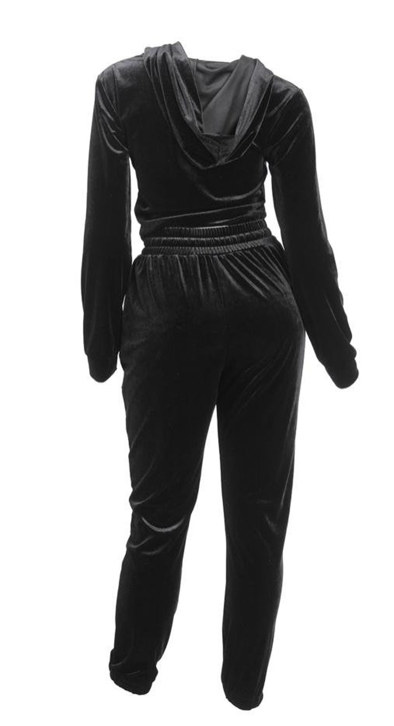 2 Piece Velour Hoodie /& Joggers Set