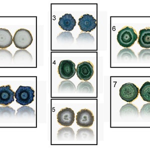 Rare Solar Quartz Stud Earring, Gold Plated Stud Earrings, Multi Solar Quartz Earring, Blue Solar Quartz Stud Earrings For Women 560