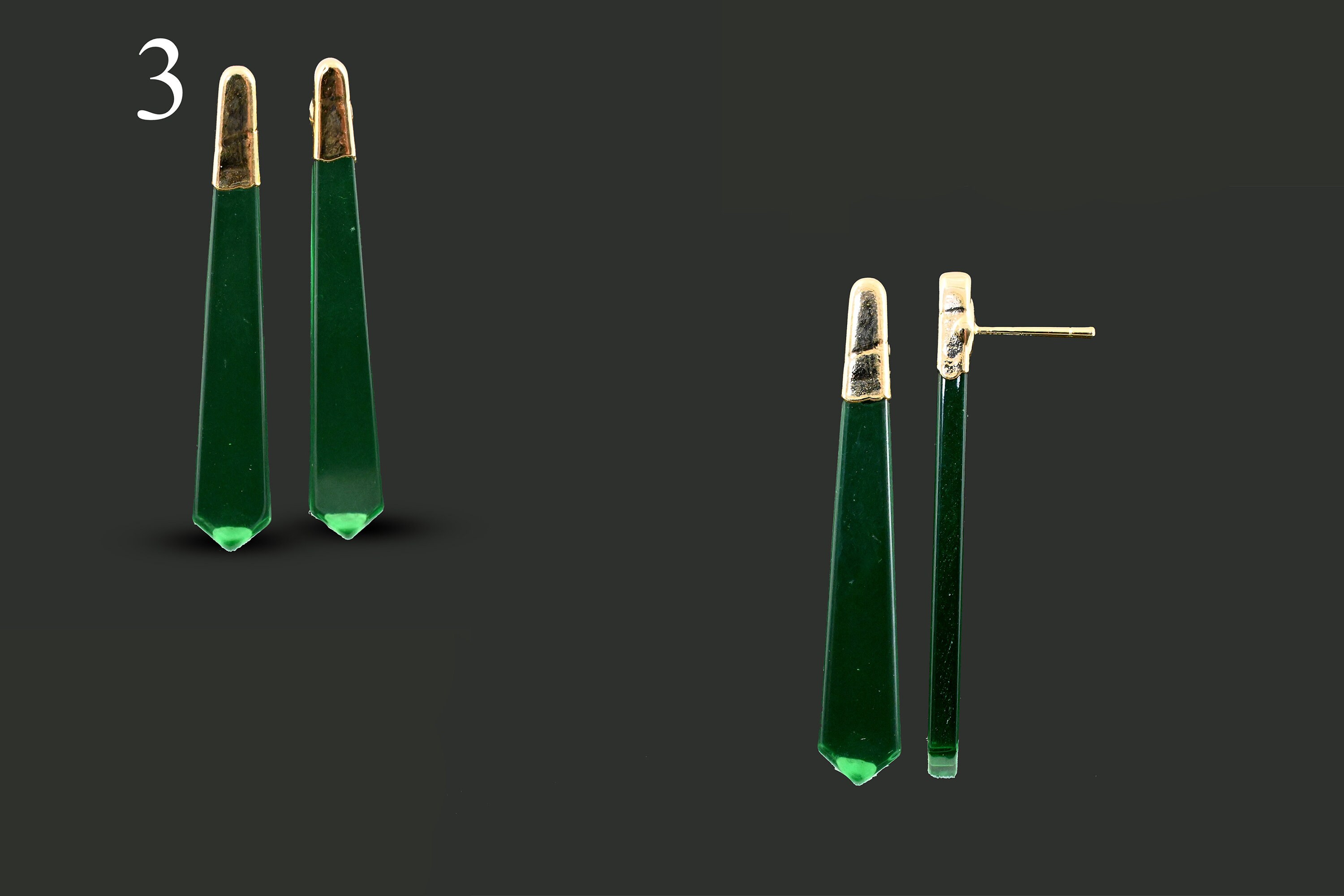 Natural Gemstone Quartz Stud Earrings, Gold Plated Stud Earrings,twist