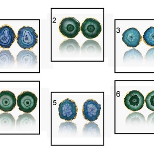 Natural Solar Quartz Stud Earring, Gold Plated Stud Earrings, Multi Solar Quartz Earring, Blue Solar Quartz Stud Earrings For Women 559
