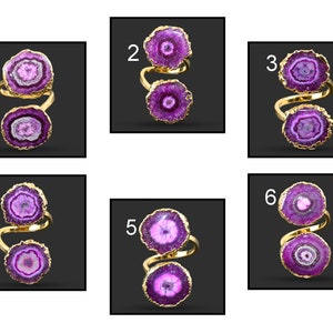 New Solar Quartz Geode Druzy Ring, Geode Druzy Gold Plated Rings, Geode Druzy Rings For Women Girl, Adjustable Rings For Her, Geode Ring 303