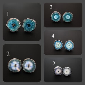 Unique Solar Quartz Stud Earring,Black Gold Plated Stud Earrings, Black Solar Quartz Earring, Solar Quartz Stud Earrings For Girls