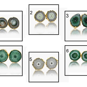 Classic Solar Quartz Stud Earring, Gold Plated Stud Earrings, Multi Solar Quartz Earring, Blue Solar Quartz Stud Earrings For Women 562