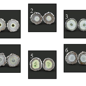 Amazing Solar Quartz Stud Earring, Silver Plated Stud Earrings, White Solar Quartz Earring, Solar Quartz Stud Earrings For Girls Gift