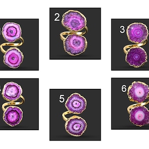 Solar Quartz Geode Druzy Ring, Geode Druzy Gold Plated Rings, Geode Druzy Rings For Women Girl, Adjustable Rings For Her, Geode Ring 302