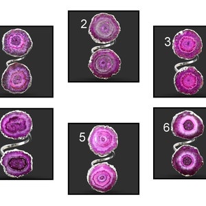 Geode Druzy Ring, Solar Quartz Geode Druzy Silver Plated Rings, Geode Druzy Rings For Women Girl, Adjustable Rings For Her, Geode Ring 312