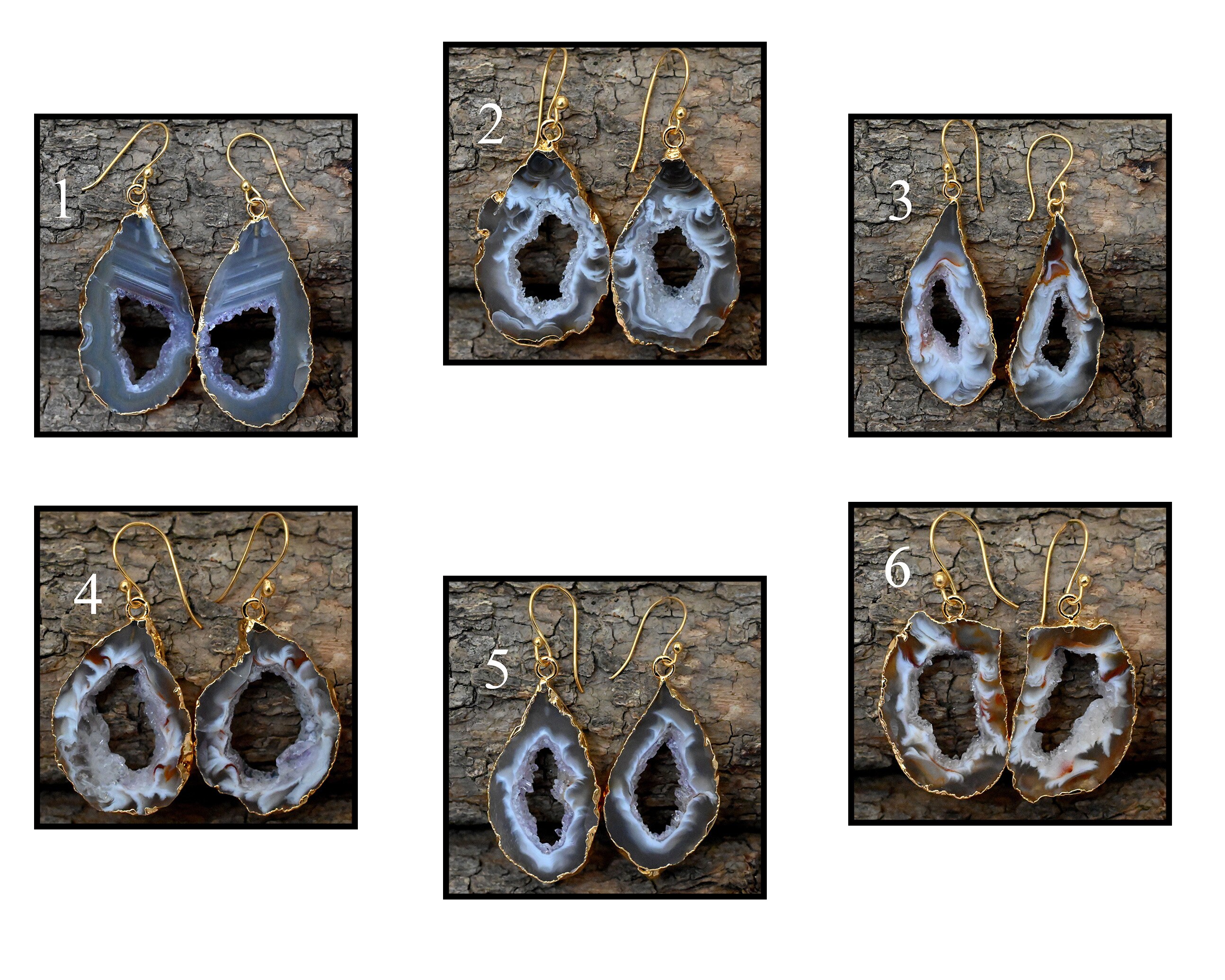 Fashion Women Druzy Earrings Natural Agate Geode Gold Plated Small Ear Stud Gift Fashion Women Druzy Earrings Natural Agate Geode Gold Plated Small Ear Stud Gift