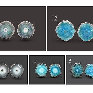 Gorgeous Solar Quartz Stud Earring,Black Gold Plated Stud Earrings,Blue Solar Quartz Earring, Solar Quartz Stud Earrings For Girls