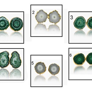 Green Solar Quartz Stud Earring, 24K Gold Plated Stud Earrings, Multi Solar Quartz Earring, Blue Solar Quartz Stud Earrings For Women 564