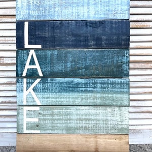 Wooden Lake Sign: Rustic Coastal Decor