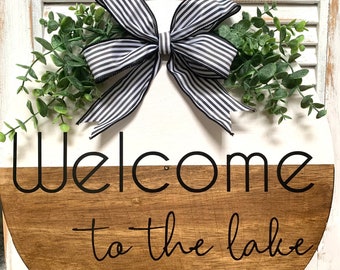 Welcome to the Lake Door Sign, Door Hanger , Welcome to the Lake