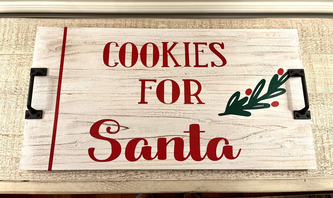 Santa Cookie Tray, Santa Tray, Wood Cookie Tray Etsy