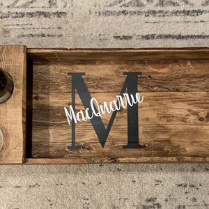 Wine Tray I Wood Tray I Monogram Wooden Wine Tray I