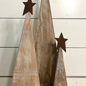 Rustic Wooden Christmas Trees: Farmhouse Holiday Decor, Set of 3 - Etsy