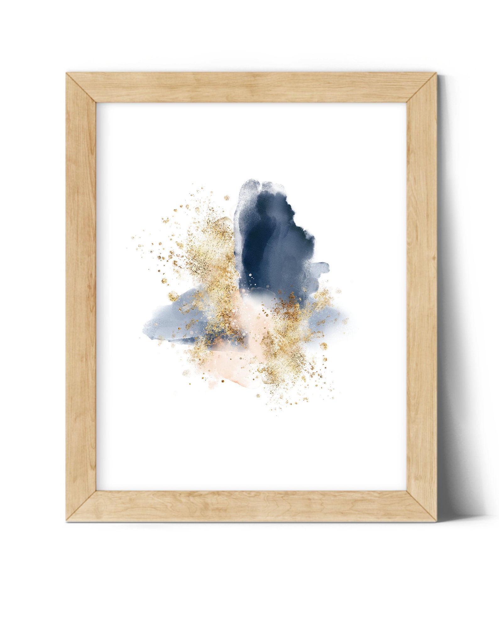 Digital Download Blue and Gold Art Print Abstract Art Print Etsy