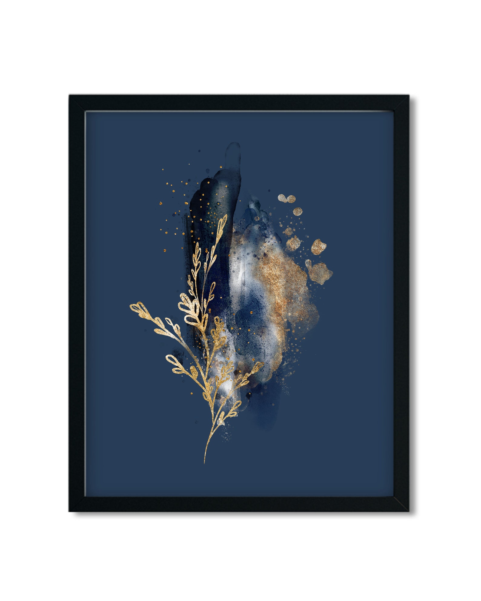 Blue and Gold Art Print Digital Download Modern Art Print Etsy