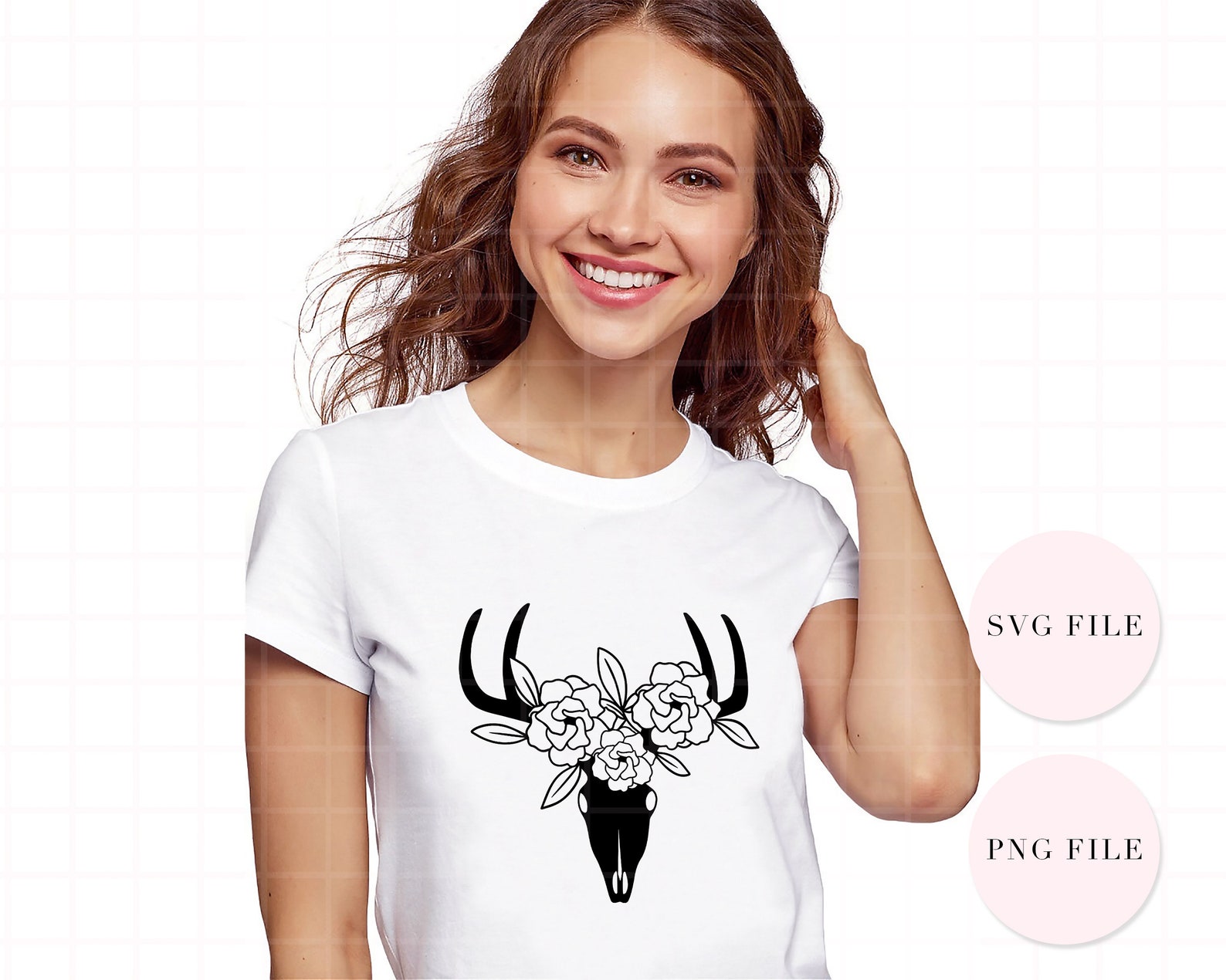 Download Floral Deer Skull SVG File Floral Deer svg Skull Flowers ...
