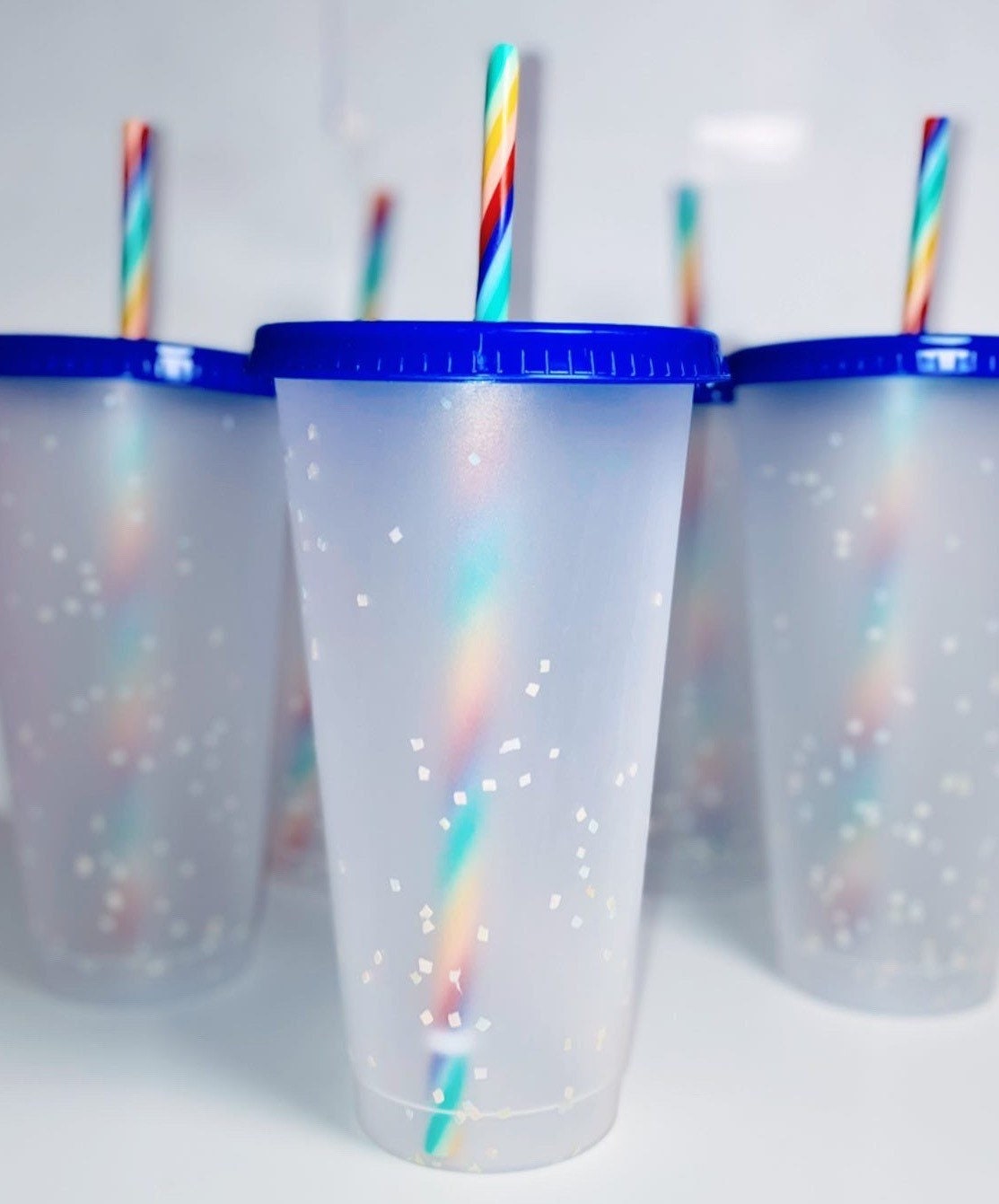 Set of 5 Color Changing Kids Cups with Colored Straws - 16oz Mini Cups –  Candy Wrapper Store