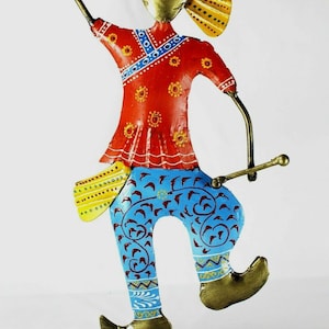 Indian Folk Art Metal Statue: Home Decor Sculpture Figurine Dancer Figure