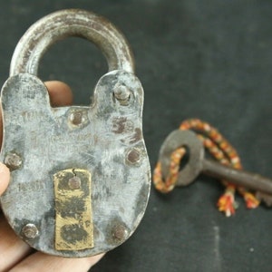 Vintage Iron Brass Padlock (Rare, Working) Antique Handcrafted Padlock - Key Included Functional Vintage Padlock - Decorative Piece Rare