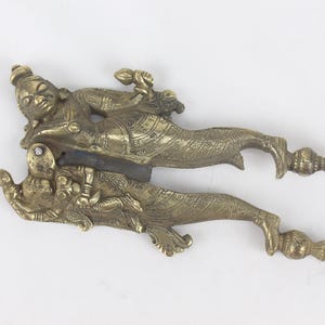 Antique Brass Betel Nut Cutter Handcrafted Brass Betel Nut Cutter, Collectible Ancient Indian Lady Figurative Design Engraved