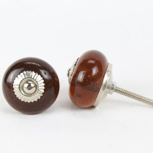 Antique Pomegranate Shaped Amber Glass Door Knob Set - Rare Find (2 Pcs)