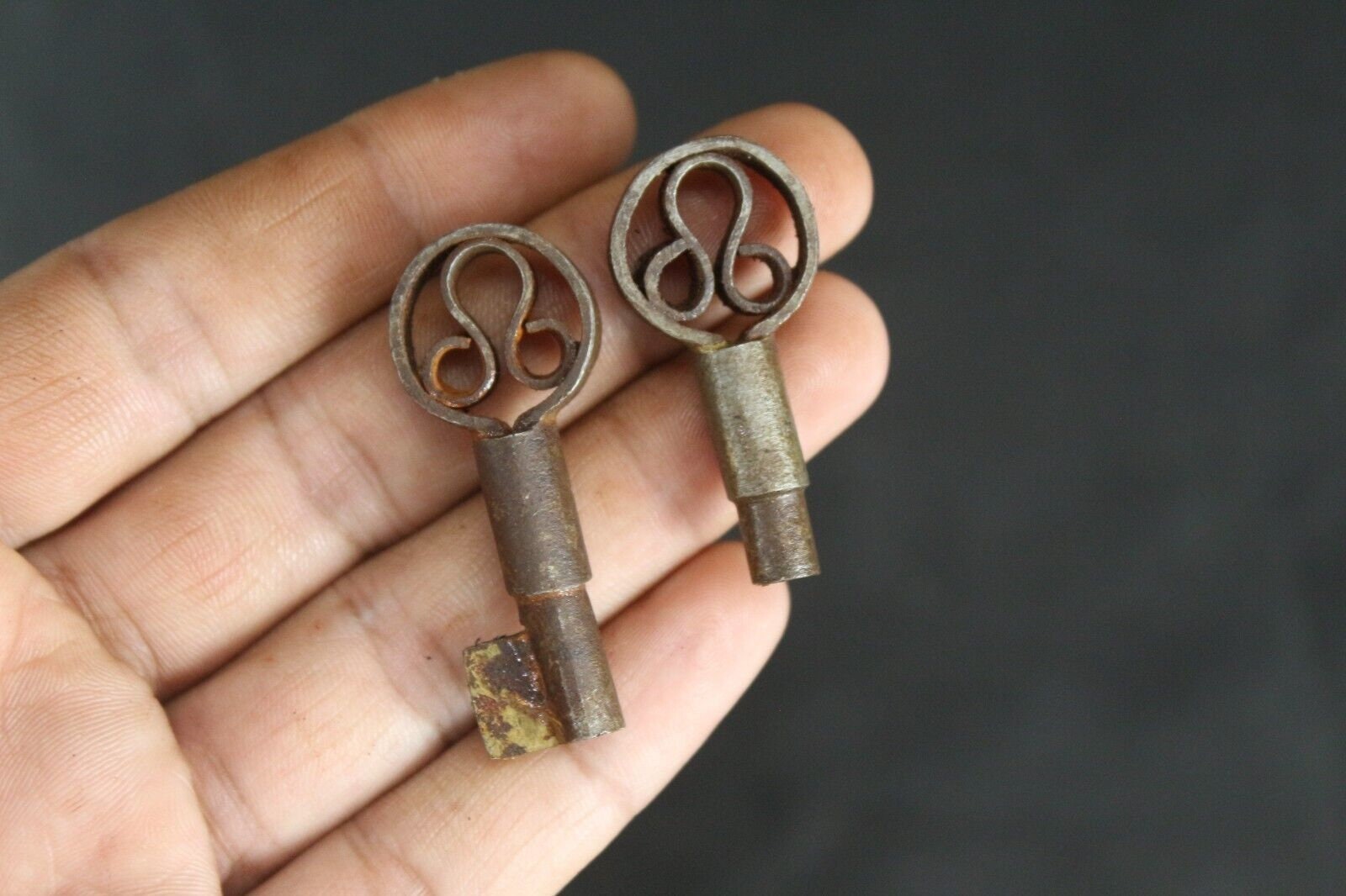 Vintage Big Puzzle Lock: Handmade Iron Lock With Tricky Vintage Big Puzzle Lock: Handmade Iron Lock With Tricky