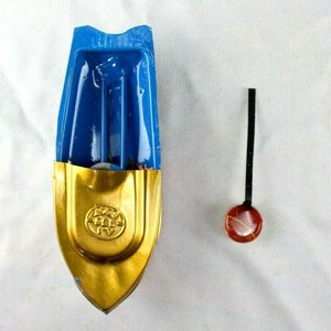 Steam Powered Indian Tin Boat Toy: Handmade Pop Pop Boat, Unique Scrap Tin Art