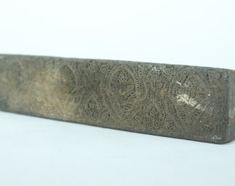 Wooden Printing Block: Rare Hand-Carved Ethnic Art Design from India Collectible