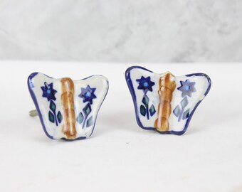 Tiradores únicos del cajón de los botones de cerámica de los botones del gabinete de la mariposa para los aparadores