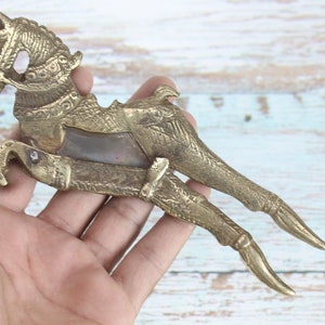 Vintage Brass Horse Nutcracker: Old World Decor Collectible image 1