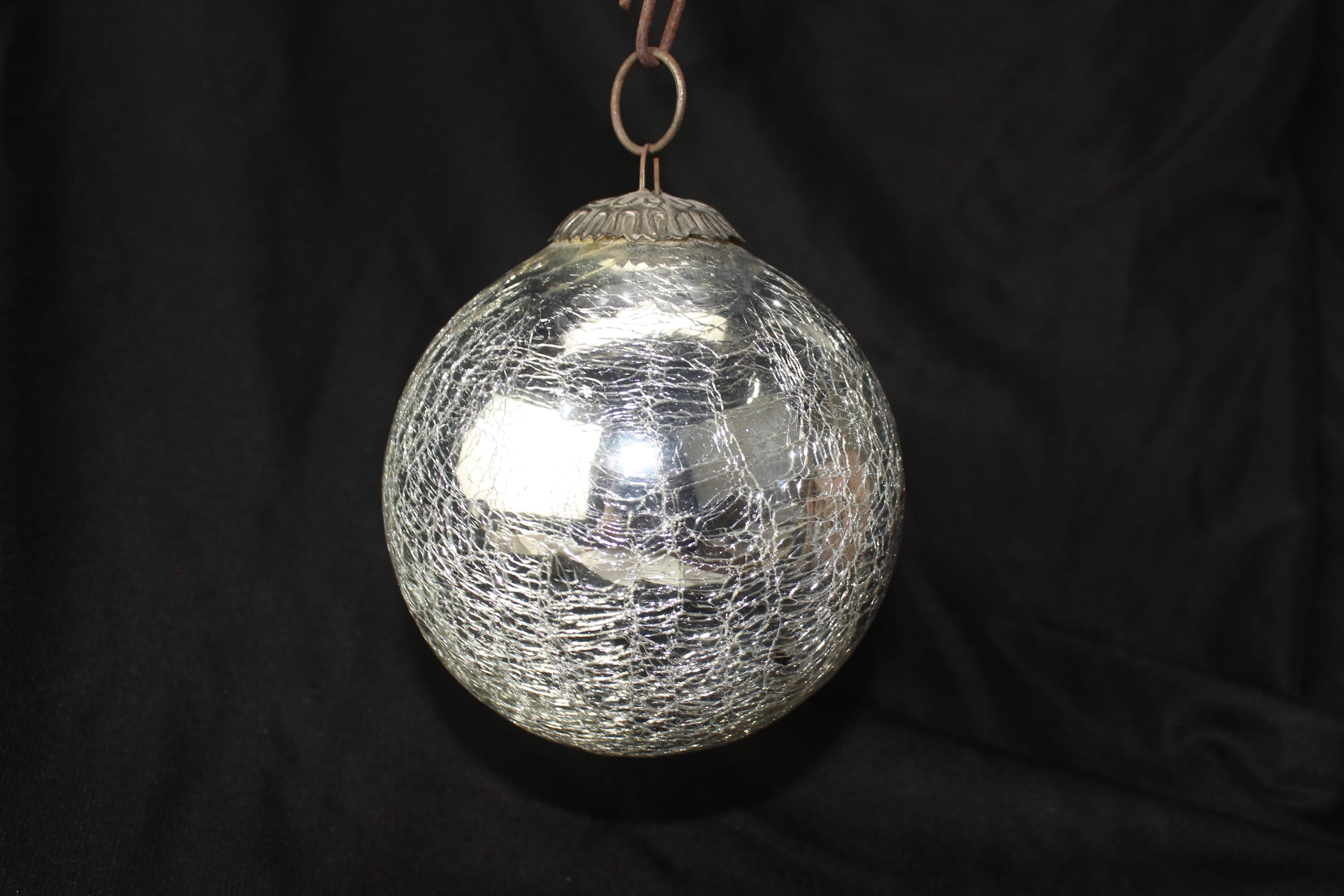Yeskyltd Glas Weihnachtsbaum-Spitzen 6 Stück - Vintage Silber Deko