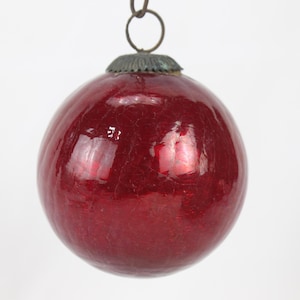 Vintage Red Glass Christmas Ornament Handblown Glass | Holiday Decor Antique Red Glass Holiday Ornament Handcrafted Glass Vintage Christmas