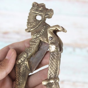 Vintage Brass Horse Nutcracker: Old World Decor Collectible image 5