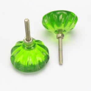 Glass Cabinet Knobs Set Drawer Small Green Color Dresser Handle Decorative Knobs
