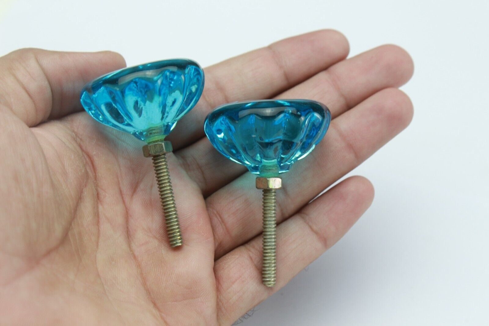 Glass Cabinet Knobs Set Drawer Small Light Blue Dresser Handle Decorative  Knobs - Etsy