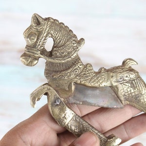 Vintage Brass Horse Nutcracker: Old World Decor Collectible image 7