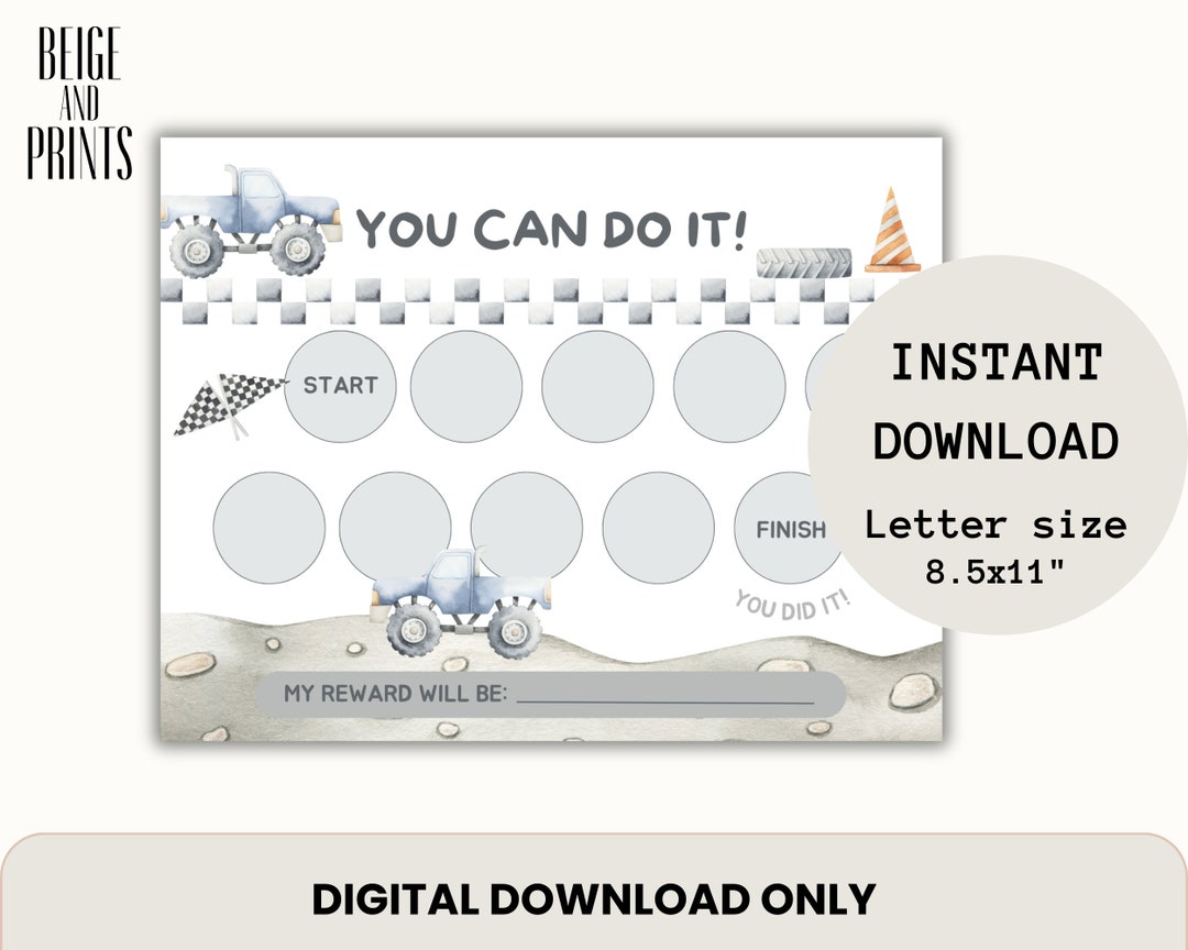 Printable Tractor Reward Chart Tractor Reward Chart Kids Etsy