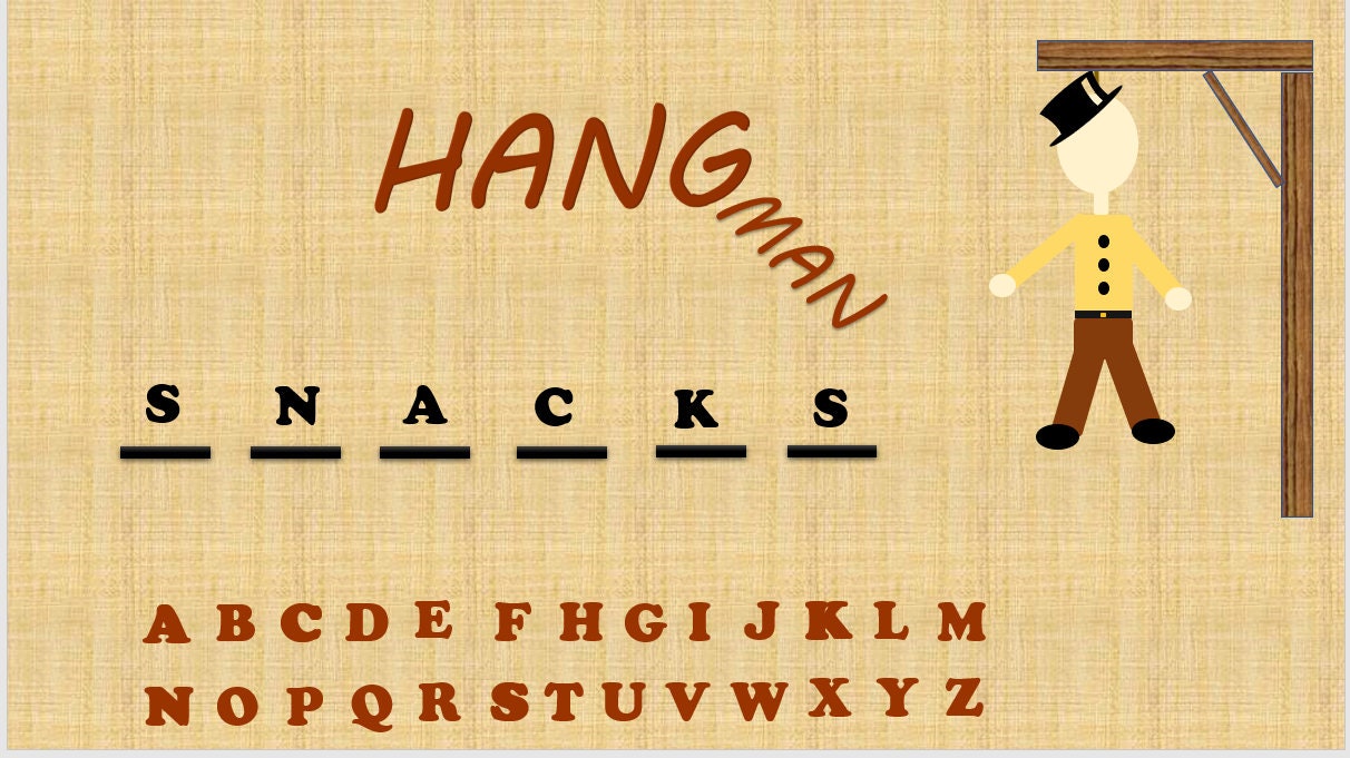 Hangman Virtual Screenshare Game Zoom Virtual Party Games Fun Family