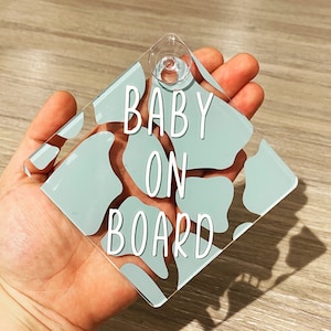 Baby On Board | Car Suction Sign | Kids On Board | Baby Shower Gift | New Mum Gift | Acrylic Sign