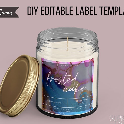 Editable Label Template DIY Candle Labels 2x2'' - Etsy