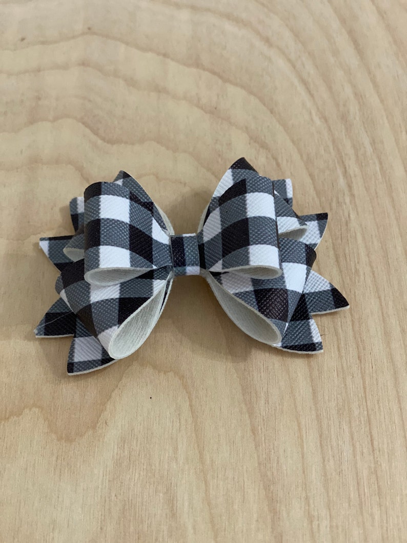 Faux Leather Hair Bow
