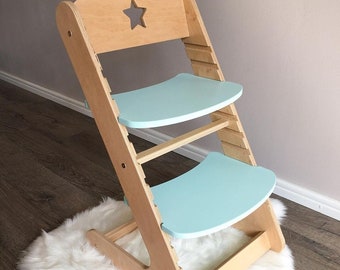 Children growing chair, kids wooden chair, chair for baby, high chair, kids furniture, toddler chair, grows chair