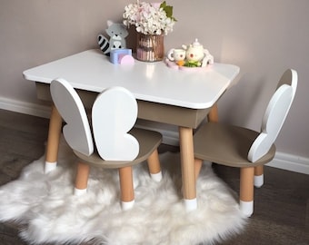 Kids furniture, Kids table, Children play table, kids activity table, Toddler table and chairs set, montessori table, kids room decor