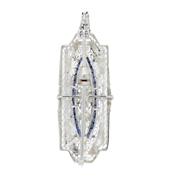 Sale! Art Deco Floral Diamond & French Cut Sapphi… - image 2