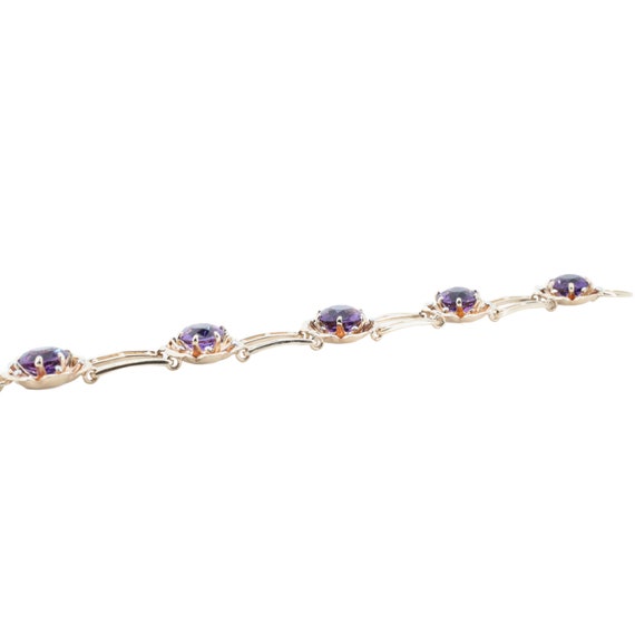 Sale! Mid Century Amethyst Flower Bracelet in 14K… - image 5