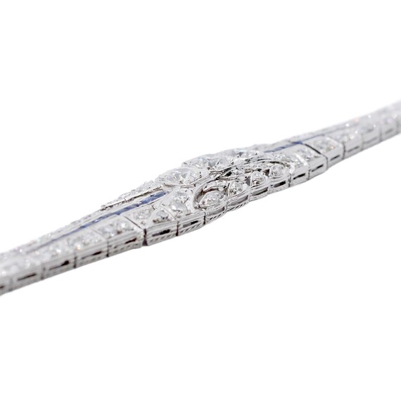 Art Deco 5.06ctw Diamond & Sapphire Bracelet in P… - image 4