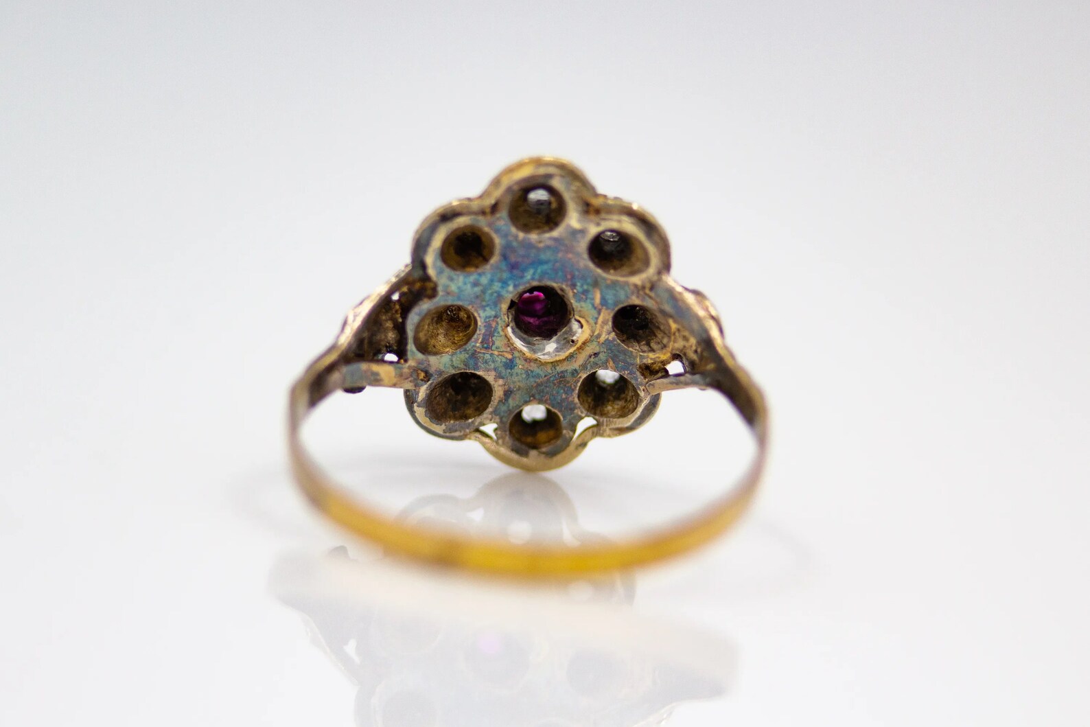 Georgischen Stil Rose geschnitten Diamant-Ring in Gelbgold | Etsy